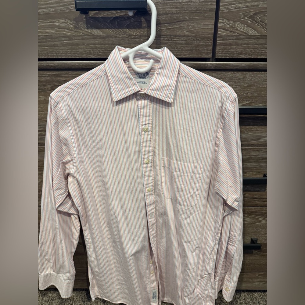 Brooks Brothers Light Pink Striped Button Down Shirt